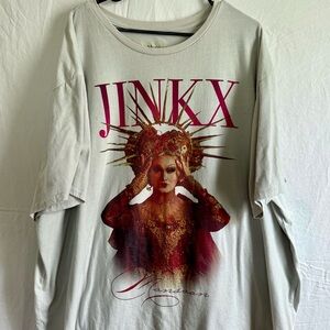 Jinkx Monsoon Gender Neutral Graphic Long Sleeve Top - Gray and Red